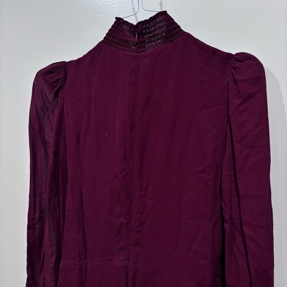 NWT! Reformation Stevie Long Sleeve High Neck Midi Dress In Plum Burgundy Size 4 - Picture 9 of 12